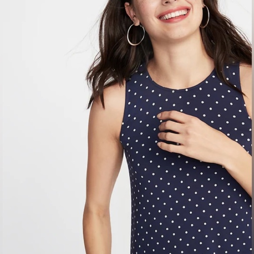 Banana Republic Blue and White Sleeveless Tank Top